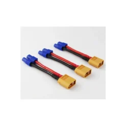 Adaptateur XT60 mâle vers EC3 femelle - Version longue (5cm / 14AWG)