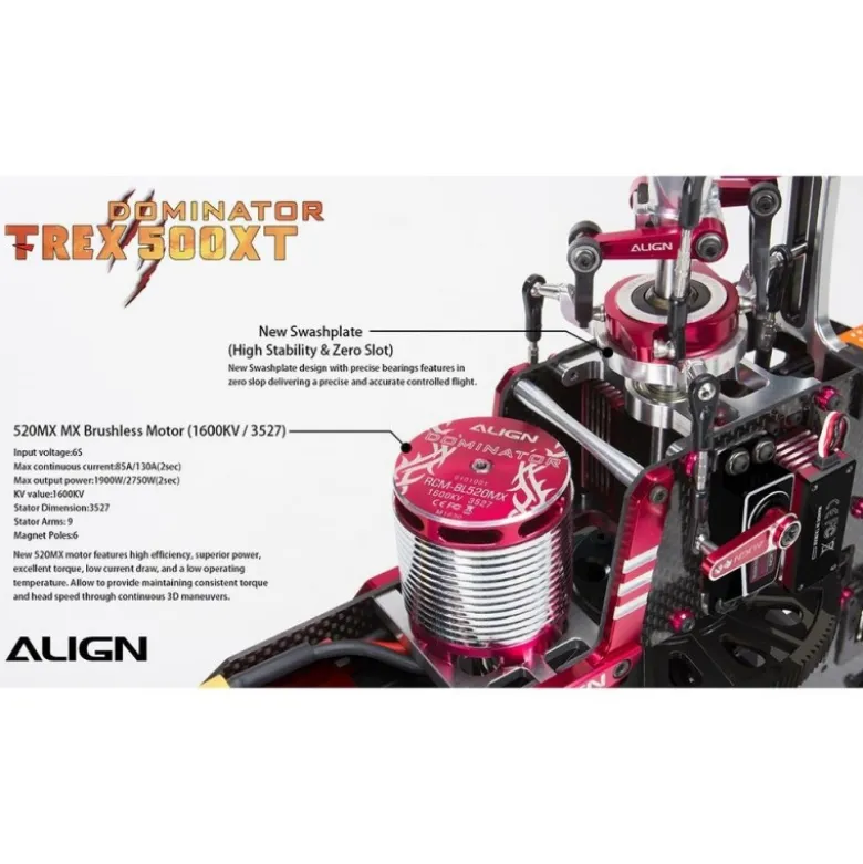 Align T-REX 500XT Dominator Top Combo (DS530M/DS535M + Microbeast)