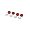 ARRMA Aluminum Front Hub Nut Red (4) inc O-Rings - ARA320467