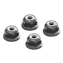ARRMA AR708008 Flanged Nyloc Locknut 4mm Silver (4)