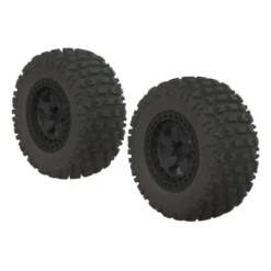 ARRMA AR550042 Fortress SC Tire Set Glued Black (2)