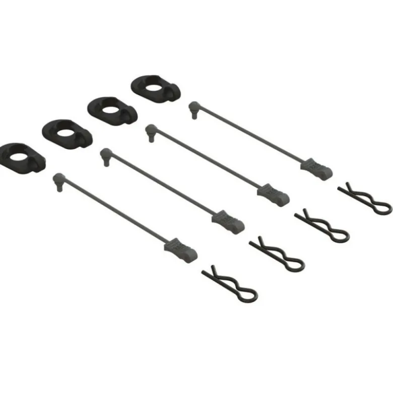 ARRMA Body Clip Retainers 1/5 Scale (Black, 4)
