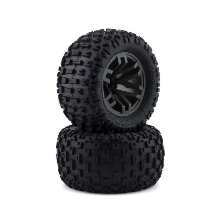 ARRMA Dboots Fortress MT Tire Set Glued Gun Metal (2) - ARA550086