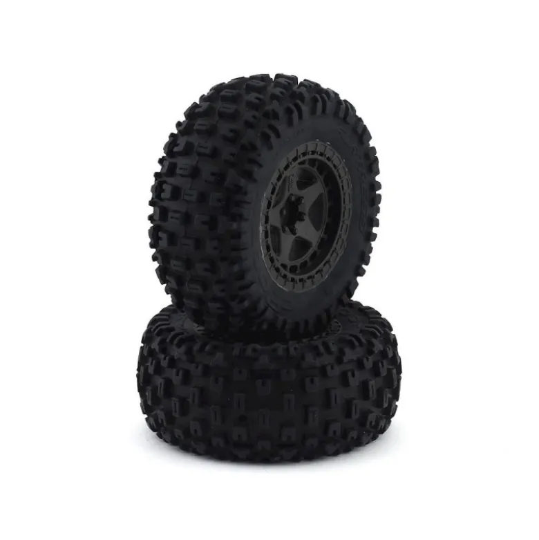 ARRMA Dboots Fortress SC Tire Set Glued Gun Metal (2) - ARA550087