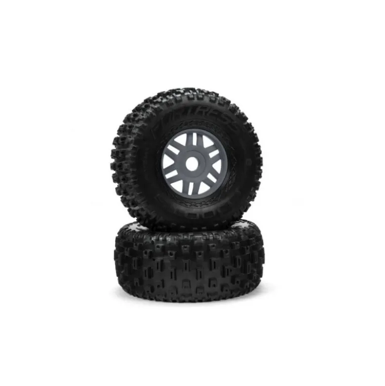 ARRMA dBoots Fortress Tyre Set Glued Gun Metal (Pair) - ARA550069