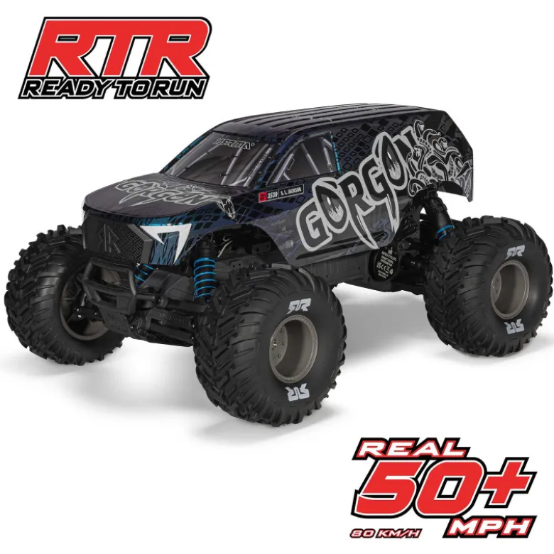 ARRMA 1/10 GORGON 223S 2WD RTR Brushless Monster Truck, Red/Black