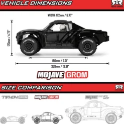 ARRMA 1/16 MOJAVE GROM 4X4 RTA ( a assemblé ) KIT Brushed Desert Truck (Battery & Charger Included), Clear/Black