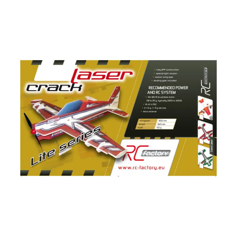 Avion RC Factory Crack Laser 'Lite Series' rouge env.0.80m