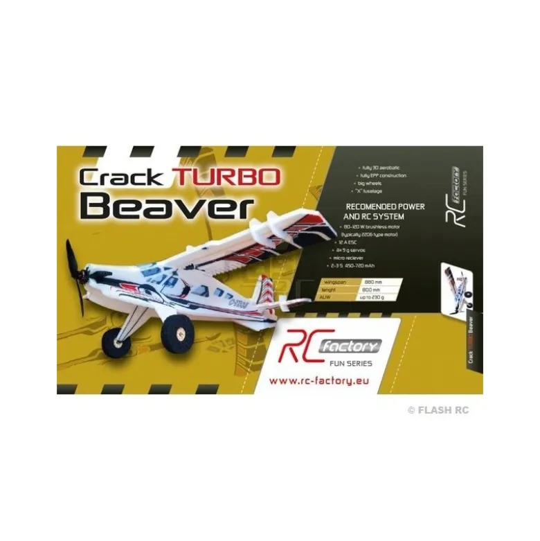 Avion RC Factory Crack Turbo Beaver rouge/noir 'FUN SERIES' env.0.80m