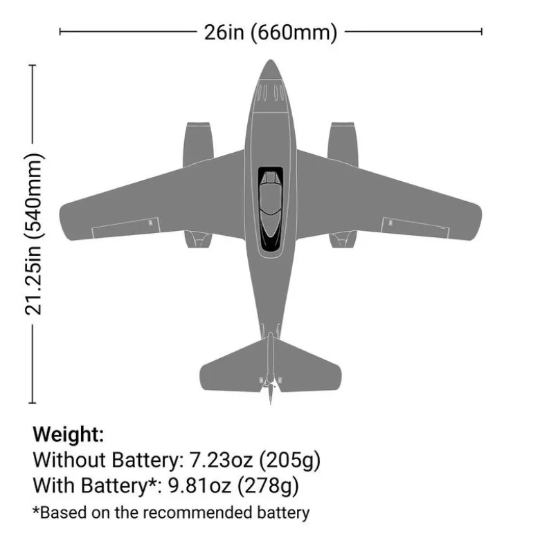 Avion - UMX Me 262 30mm EDF Jet BNF Basic with AS3X and SAFE Select, 660mm