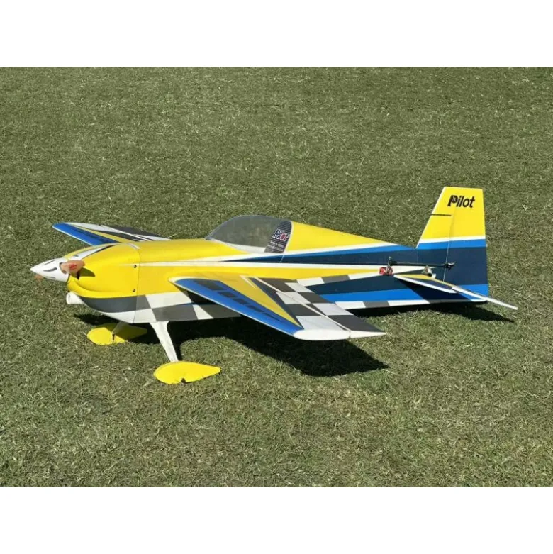 Avion Voltige Pilot RC - EDGE 540 – 39″ (1.0m), Jaune, Bleu, gris