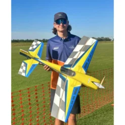 Avion Voltige Pilot RC - EDGE 540 – 39″ (1.0m), Jaune, Bleu, gris