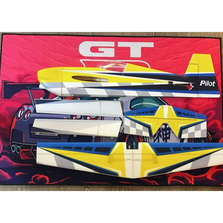 Avion Voltige Pilot RC - EDGE 540 – 39″ (1.0m), Jaune, Bleu, gris