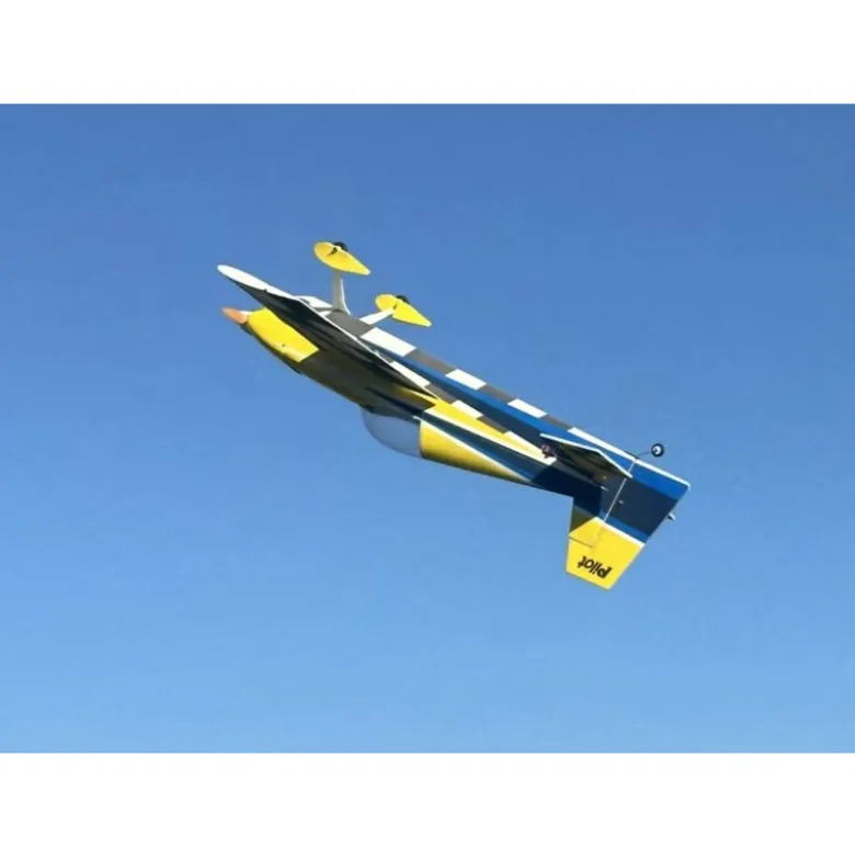 Avion Voltige Pilot RC - EDGE 540 – 39″ (1.0m), Jaune, Bleu, gris