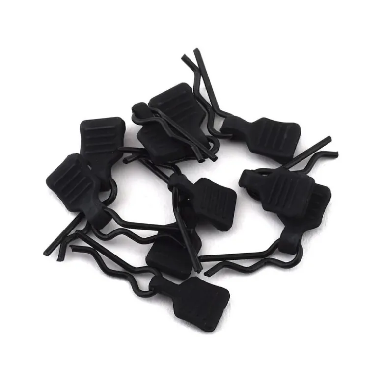 AXIAL 3mm Body Clip w/Tab, Black (10pc) - AXI206000