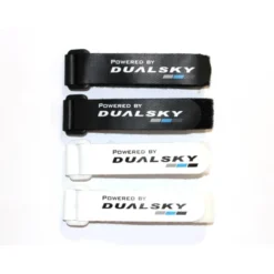 Bandes Velcro (2x noirs 2x blancs) avec passant Dualsky, 200mm