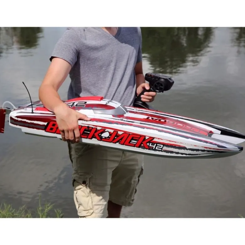 Bateau Blackjack 42 BL Rouge/Blanc RTR PROBOAT