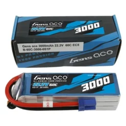 Batterie Gens Ace lipo 6S 22.2V 3000mAh 60C prise EC5