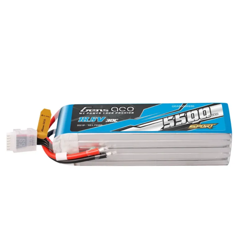 Batterie Gens Ace lipo 5S 18.5V 5500mAh 30C fils à souder