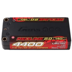 Batterie Gens Ace RedLine 2.0, Lipo Hv 2S shorty 4400mAh 140C prise 5mm