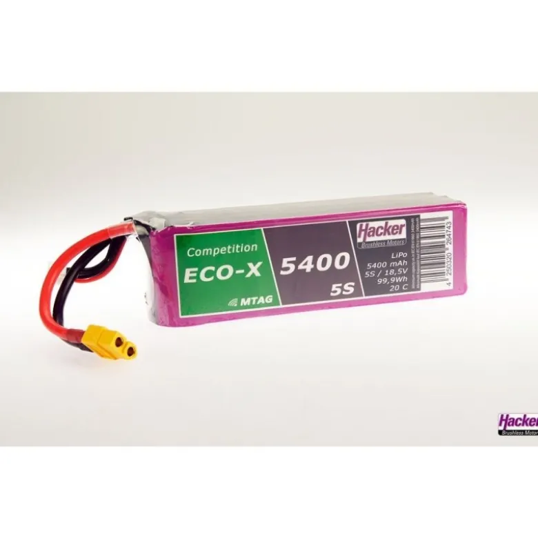 Batterie Lipo Hacker TopFuel Eco-X Competition MTAG 5S 18.5V 5400mAh 20C Prise XT60