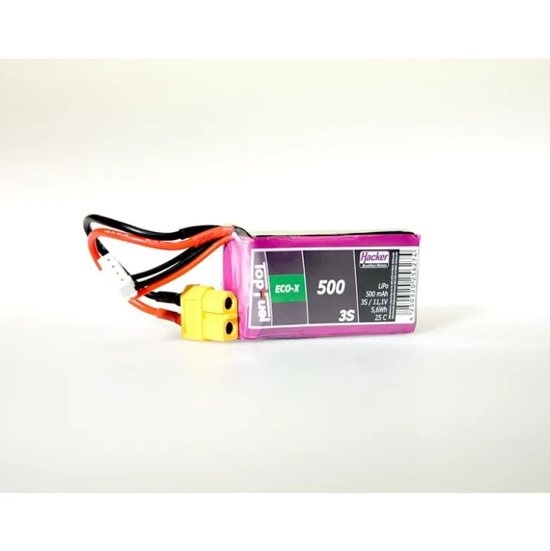 Batterie Lipo Hacker TopFuel Eco-X 3S 11.1V 500mAh 25C Prise XT60