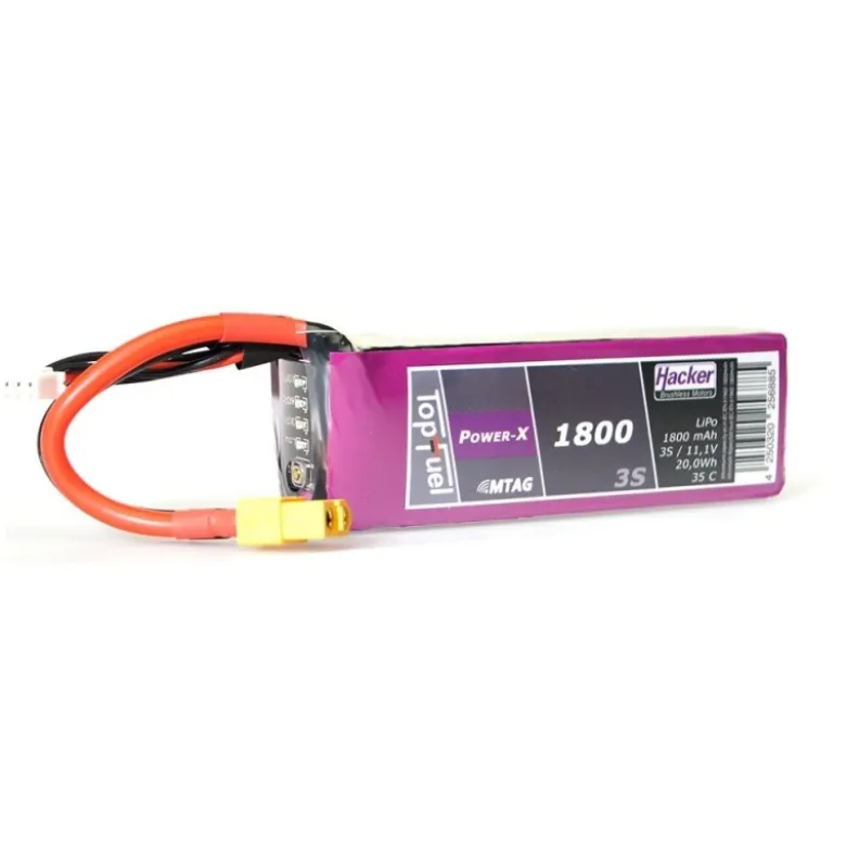 Batterie Lipo Hacker TopFuel Power-X MTAG 3S 11.1V 1800mAh 35C Prise XT60