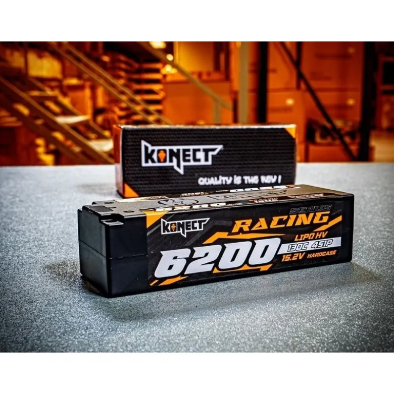 Batterie LiPo HV 4S 15.2V 6200mah 130C LOW PROFIL KONECT