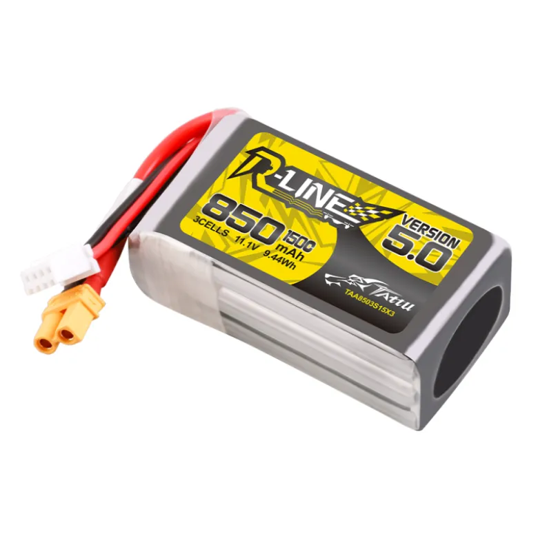 Batterie Lipo Tattu R-Line Version 5.0 850mAh 3S 11.1V 150C avecprise XT30U-F