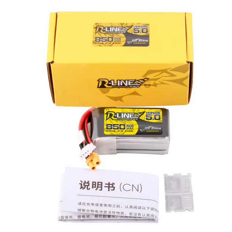Batterie Lipo Tattu R-Line Version 5.0 850mAh 3S 11.1V 150C avecprise XT30U-F