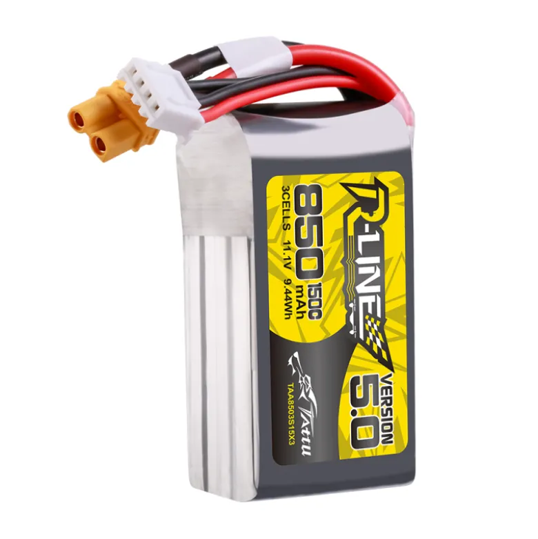Batterie Lipo Tattu R-Line Version 5.0 850mAh 3S 11.1V 150C avecprise XT30U-F