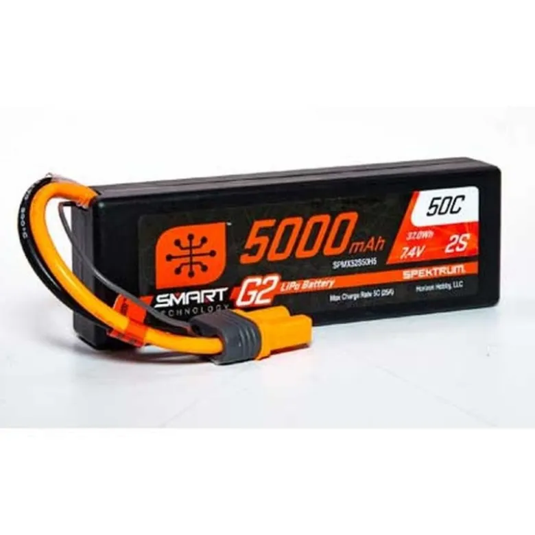 Batterie Smart G2 Lipo 2S 7.4V 5000mAh 50C Hard Case IC5 Spektrum