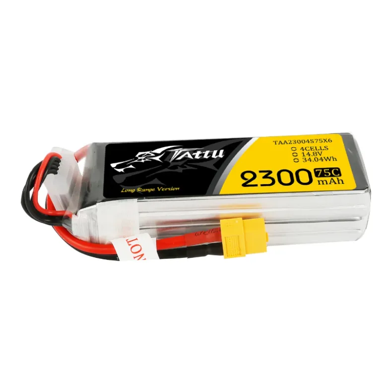 Batterie Tattu lipo 4S 14.8V 2300mAh 75C prise xt60