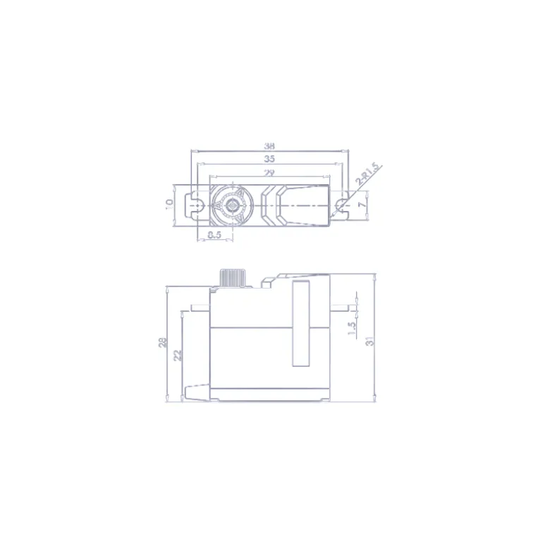 Blue Bird servo BMS-M57H HV 10.6Kg.cm 0.09s 22.0g 10mm
