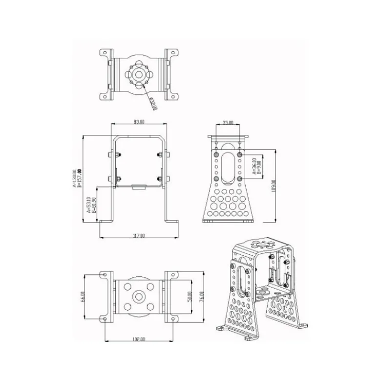 Bâti moteur métal pour moteur Hacker A60