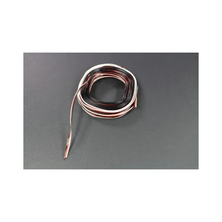 Cable Servo 3 brins 0,08mm² plat type Futaba 5m Muldental