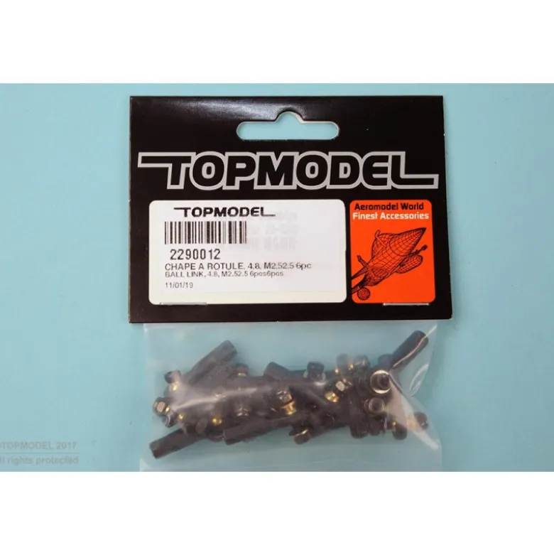 CHAPE A ROTULE, Ø4,8, M2,5/2,5 6pcs+6pcs
