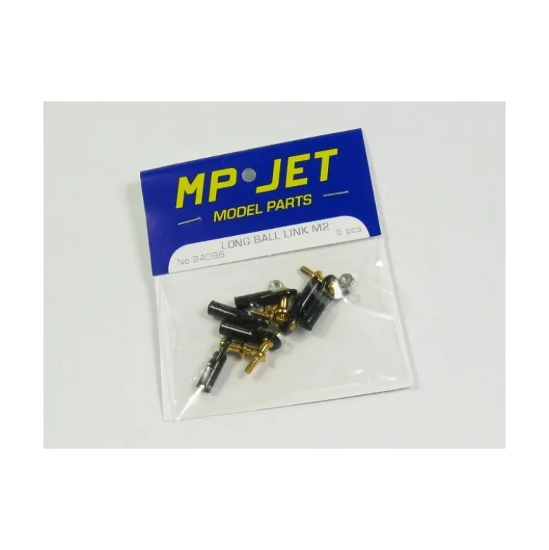 2409 - Chape M2 rotule à embase longue filetée M2 + écrous (6pcs) - Mp Jet