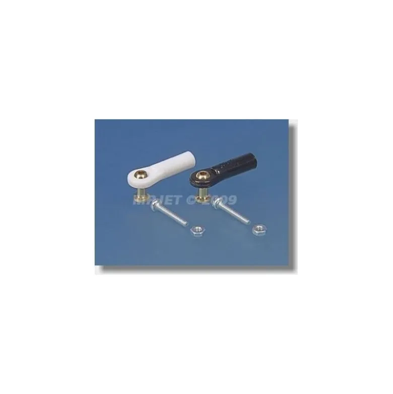2434 - Chape M2.5 rotule à embase longue percée 2mm + boulons (2pcs) - Mp Jet