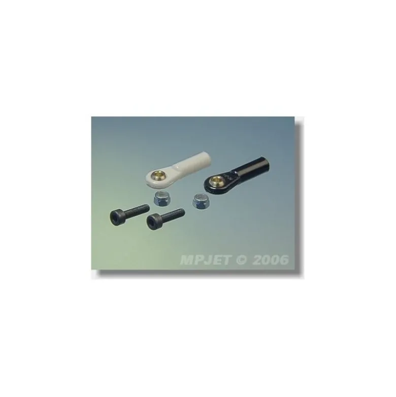 2455 - Chape M3 rotule percée 3mm + boulons (6pcs) - Mp Jet