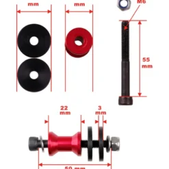 Colonnette moteur 22-28mm réglables 100-120cc M6 4pcs