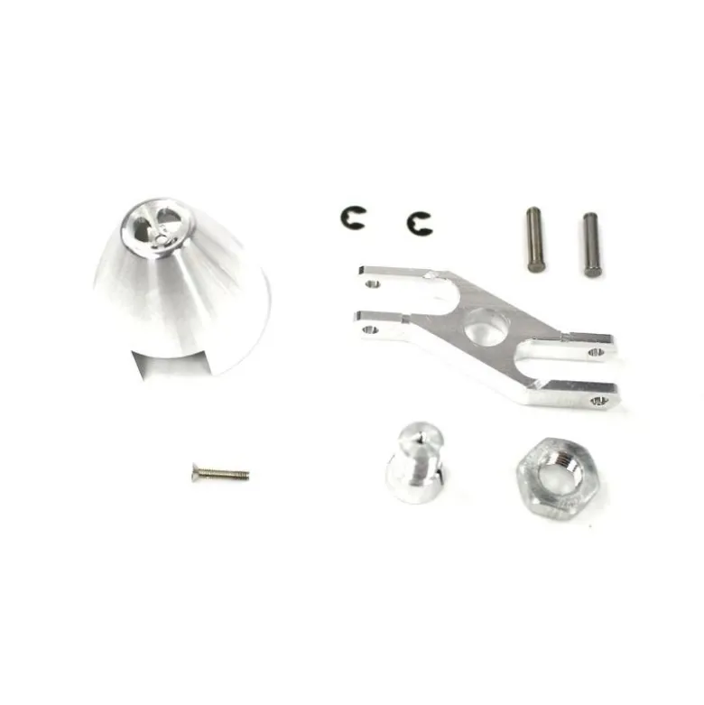 Cone alu ventilé Ø50mm (usiné CNC) porte pales en Z pour axe 4mm