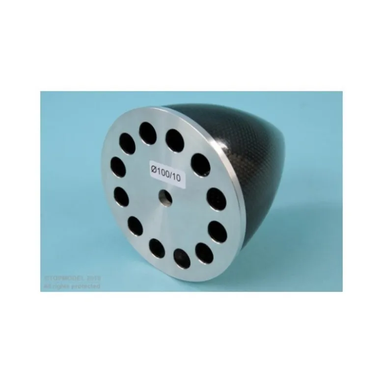 CONE CARBONE Ø100mm VIS CENTRALE AVEC FLASQUE ALU