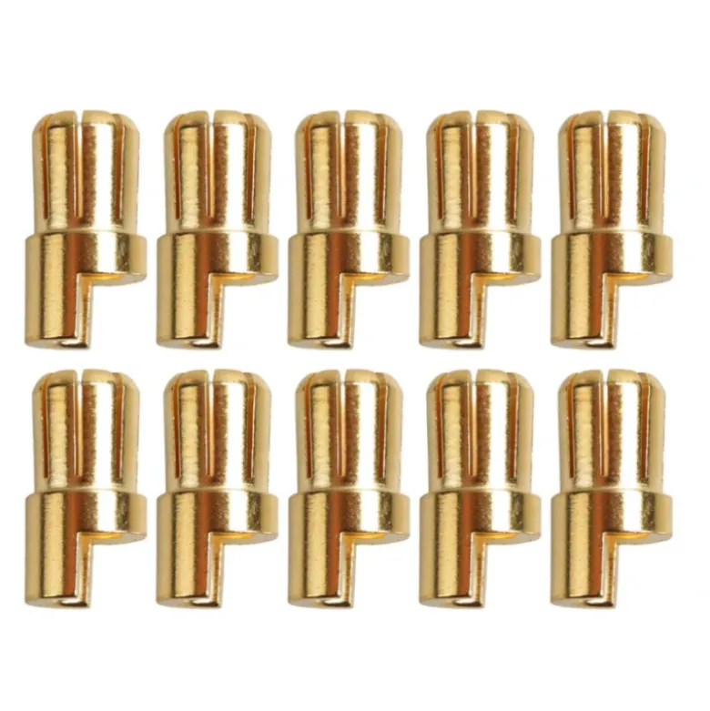 Connecteurs plaqués or Ø6,5 mm, lot de 10 | Yuki AM-612-10M