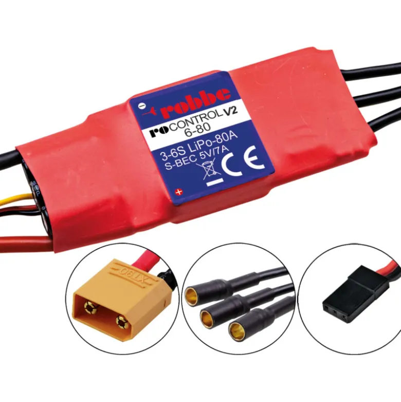 Controleur Brushless Robbe RO-Control6 6-80 V2 3-6S-80 (100A) 5V/ 7A Regulateur SWITCH BEC