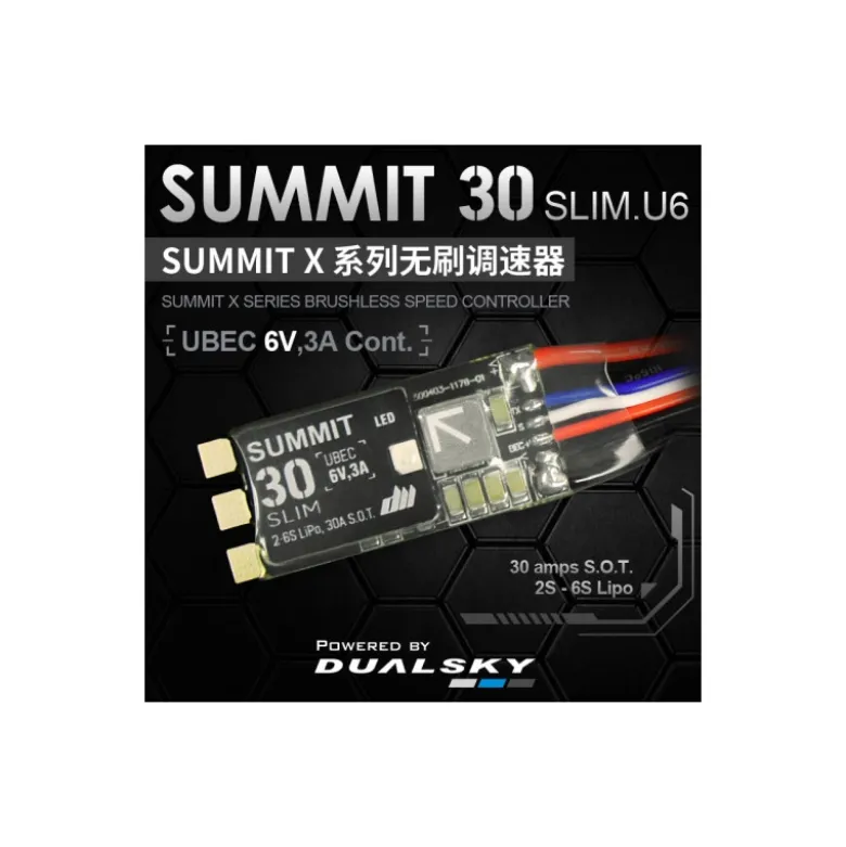 Controleur Brushless Summit 30 slim 2-6S Ubec 6V - Dualsky