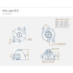 DUALSKY Type Z Cône ø 25mm arbre moteur 4,0mm pour hélices repliables FPS_25Z.4