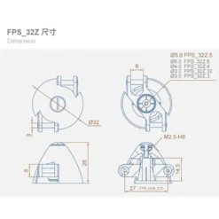 DUALSKY Type Z Cône ø 38mm arbre moteur 4,0mm pour hélices repliables FPS_38Z.4