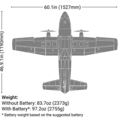 EC-1500 Twin 1.5m BNF Basic with AS3X and SAFE Select