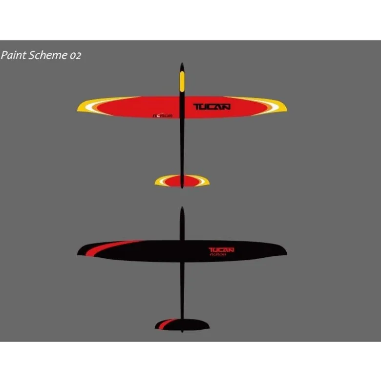 E-Tucan tout fibre env.2.00m rouge & jaune RCRCM